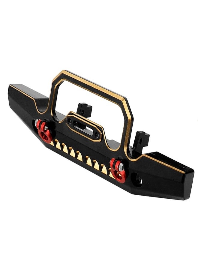 Pothyes Heavy Duty Brass Black Coating Front Rear Bumper with Bumper Mount for 1/18 RC Crawler Car TRX4-M Defender Metal Upgrade Parts (Front Bumper) - Image 1